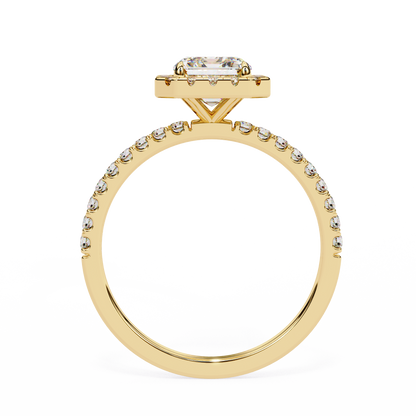 Ophira Lab Grown Diamond Emerald Halo Ring