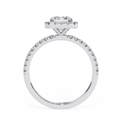 Ophira Lab Grown Diamond Emerald Halo Ring