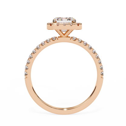 Emerald Halo Lab Grown Diamond Ring