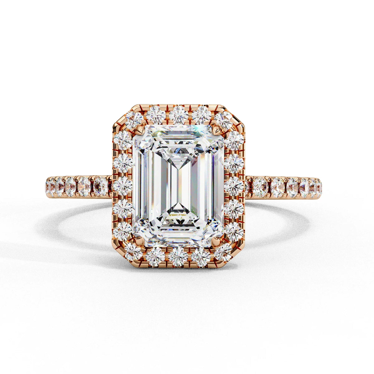 Ophira Lab Grown Diamond Emerald Halo Ring - Ophiratbf