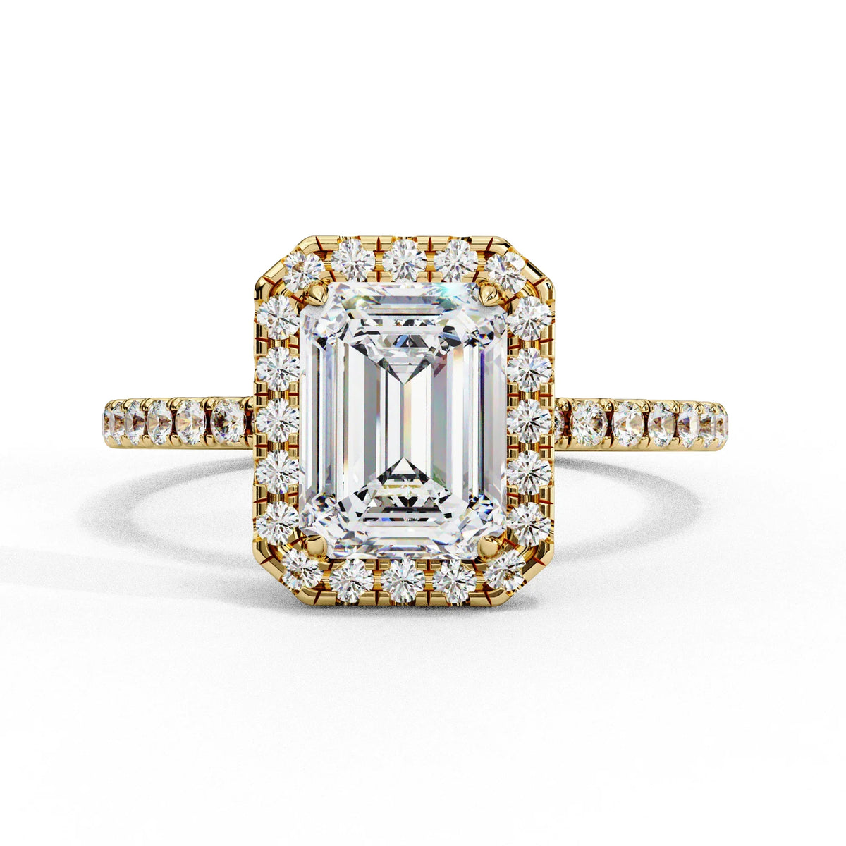 Ophira Lab Grown Diamond Emerald Halo Ring - Ophiratbf