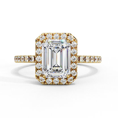 Ophira Lab Grown Diamond Emerald Halo Ring