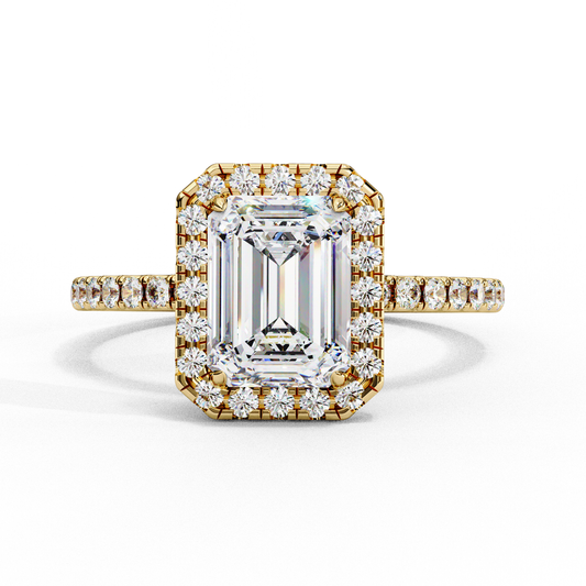 Ophira Lab Grown Diamond Emerald Halo Ring