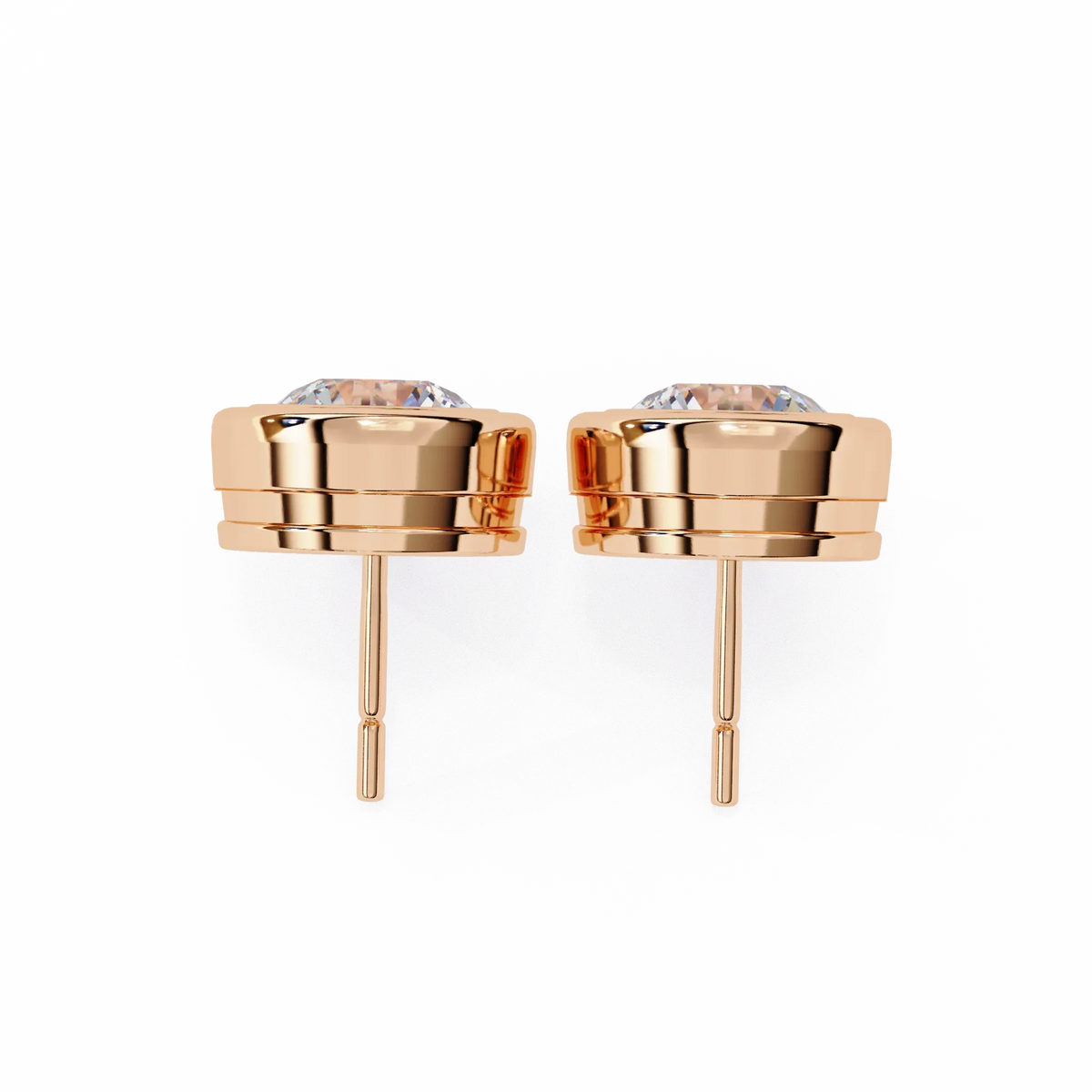 Luna Bezel Lab Grown Diamond Studs - Ophiratbf