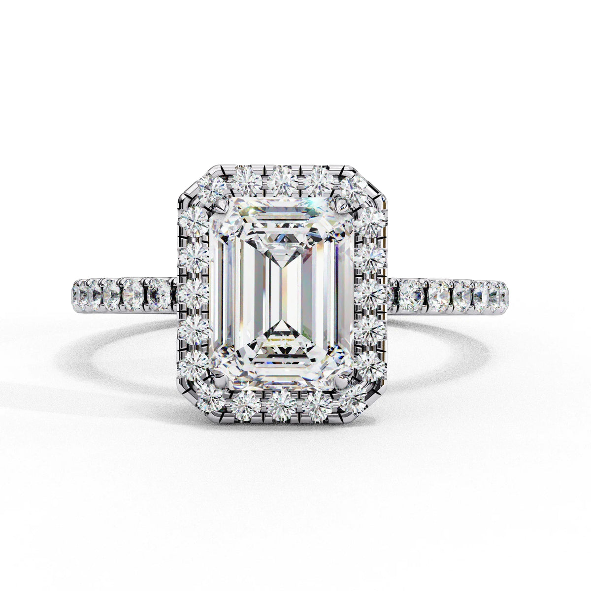 Ophira Lab Grown Diamond Emerald Halo Ring - Ophiratbf
