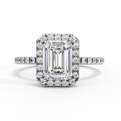 Ophira Lab Grown Diamond Emerald Halo Ring