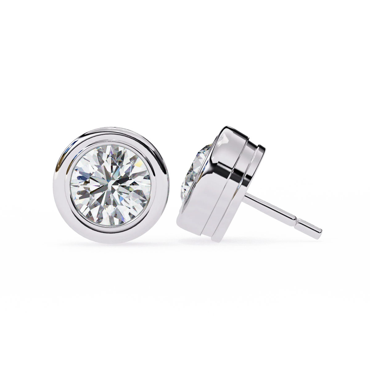 Luna Bezel Lab Grown Diamond Studs - Ophiratbf