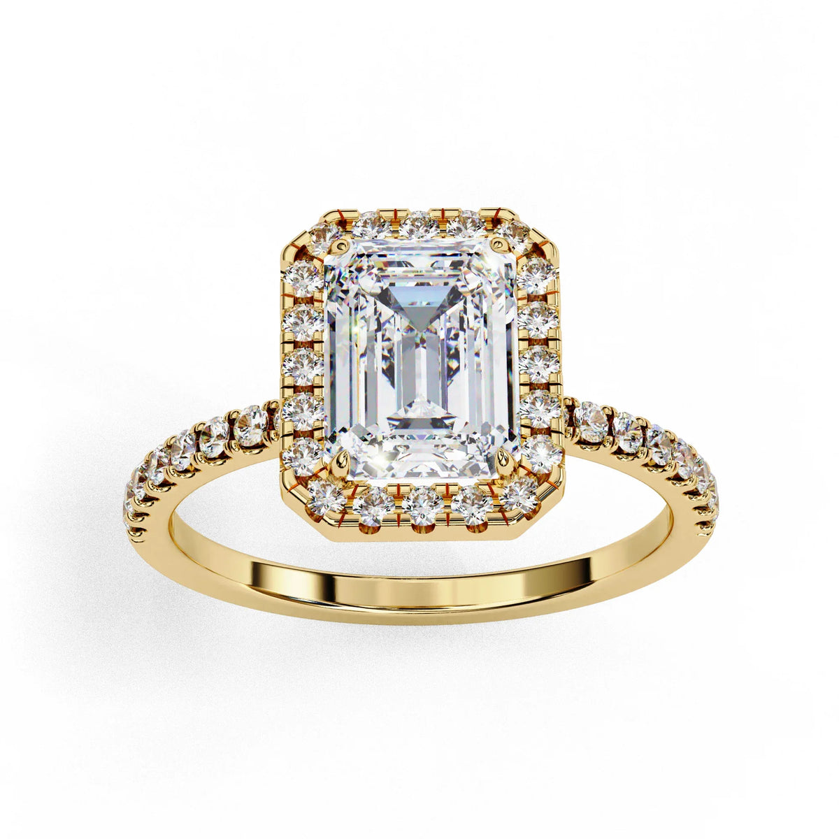 Ophira Lab Grown Diamond Emerald Halo Ring - Ophiratbf