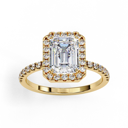 Ophira Lab Grown Diamond Emerald Halo Ring