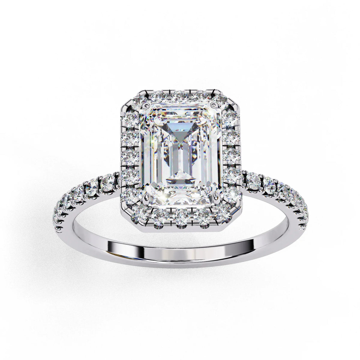 Ophira Lab Grown Diamond Emerald Halo Ring - Ophiratbf