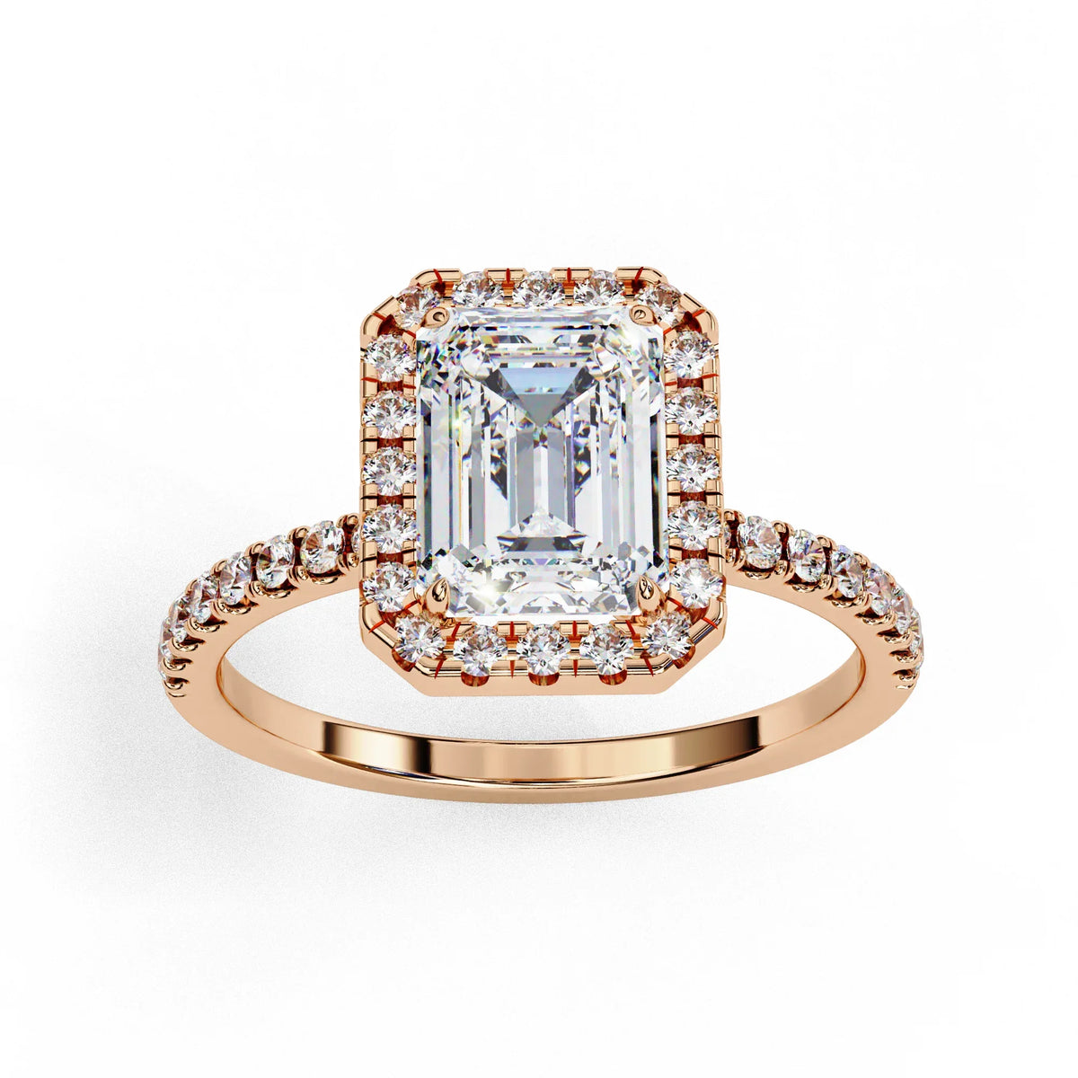 Ophira Lab Grown Diamond Emerald Halo Ring - Ophiratbf