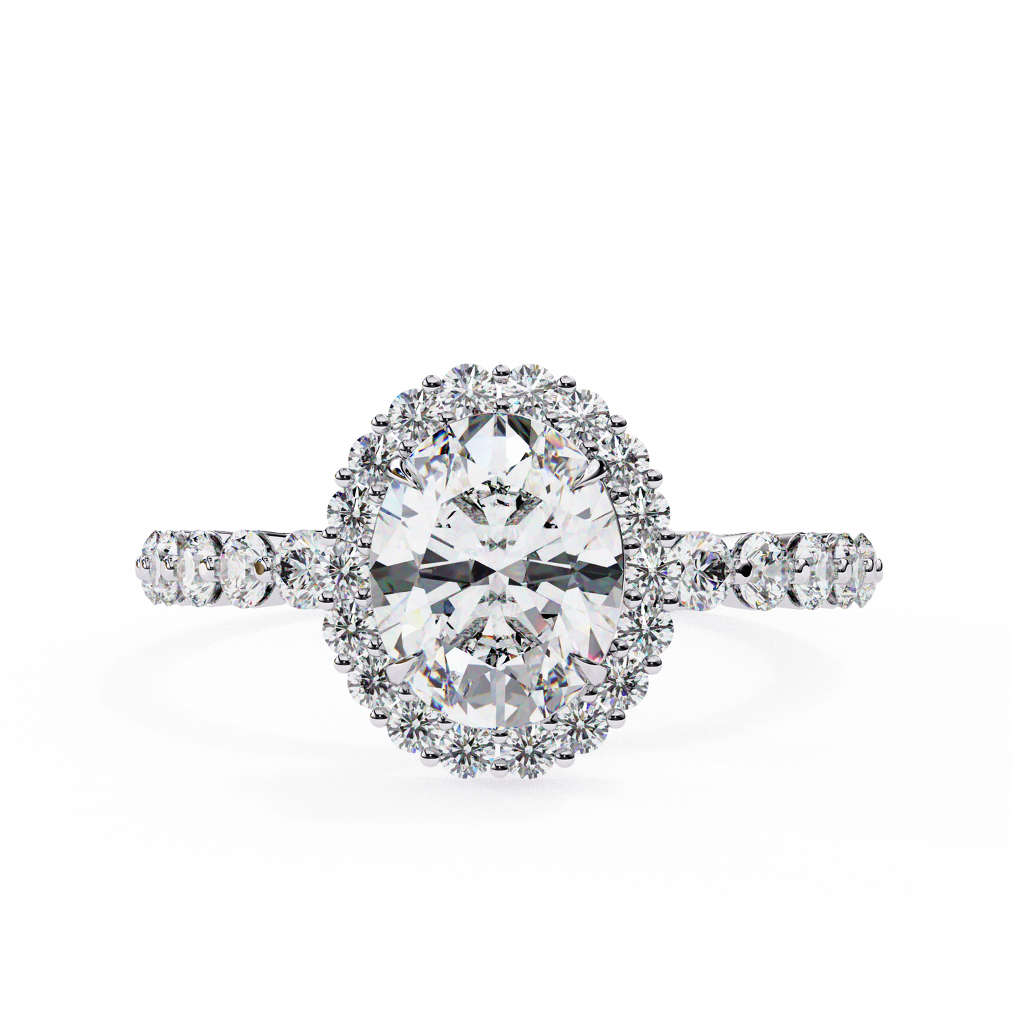 oval blossom lab grown diamond ring