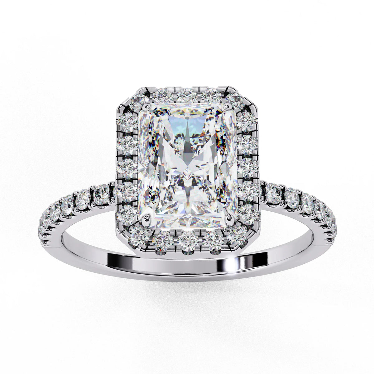 Emerald Halo Lab Grown Diamond Ring - Ophiratbf