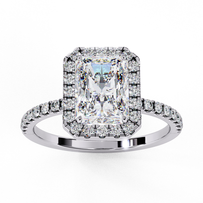 Emerald Halo Lab Grown Diamond Ring