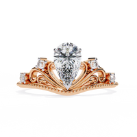 Regal Tiara Pear Lab Grown Diamond Ring - Ophiratbf
