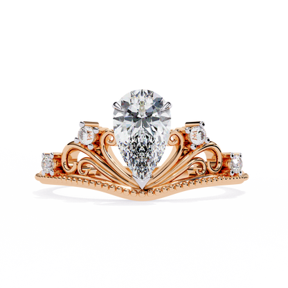 Regal Tiara Pear Lab Grown Diamond Ring