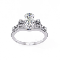 Regal Tiara Pear Lab Grown Diamond Ring - Ophiratbf