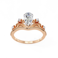 Regal Tiara Pear Lab Grown Diamond Ring - Ophiratbf