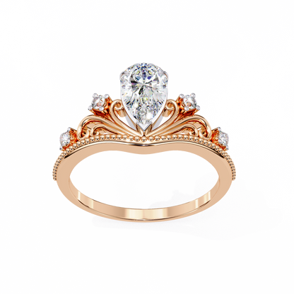 Regal Tiara Pear Lab Grown Diamond Ring