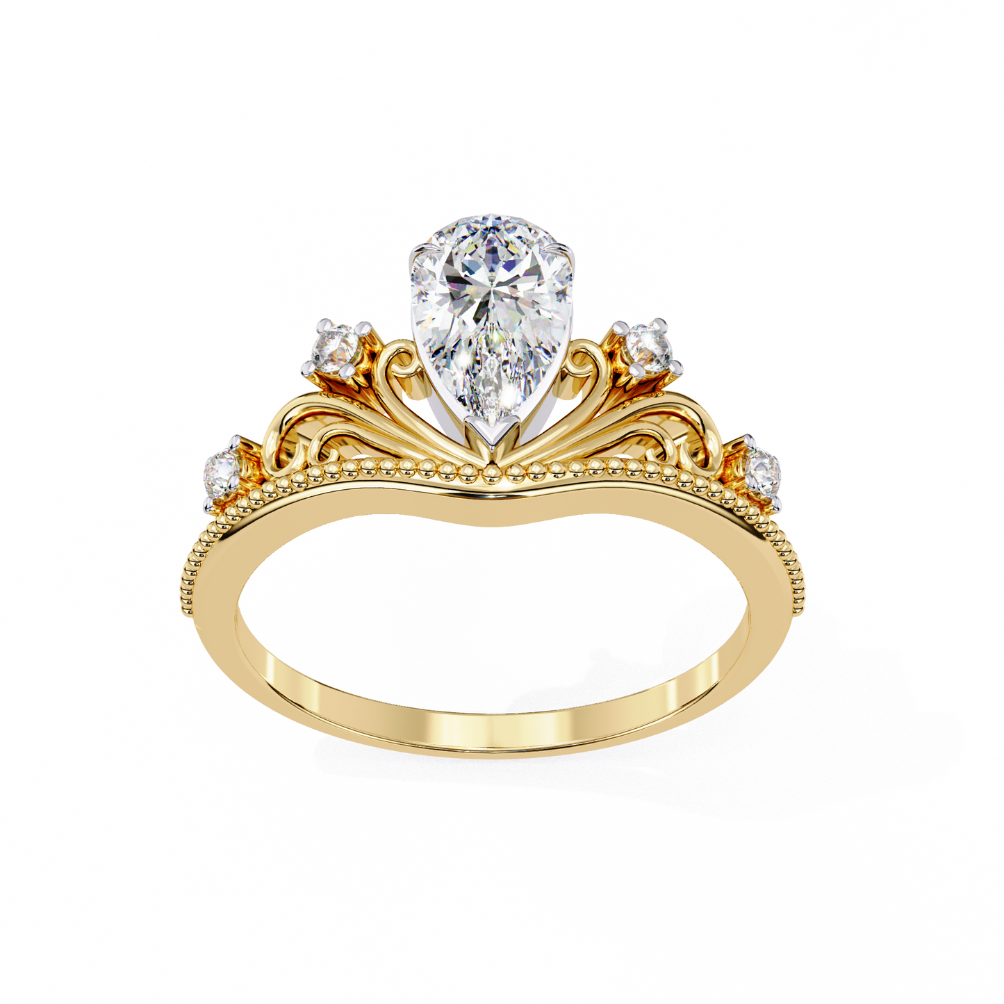 regal tiara pear lab grown diamond ring