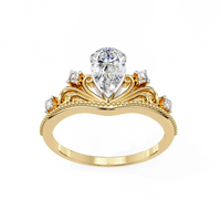 Regal Tiara Pear Lab Grown Diamond Ring - Ophiratbf