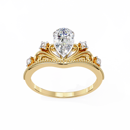 Regal Tiara Pear Lab Grown Diamond Ring
