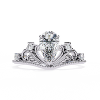 Regal Tiara Pear Lab Grown Diamond Ring - Ophiratbf