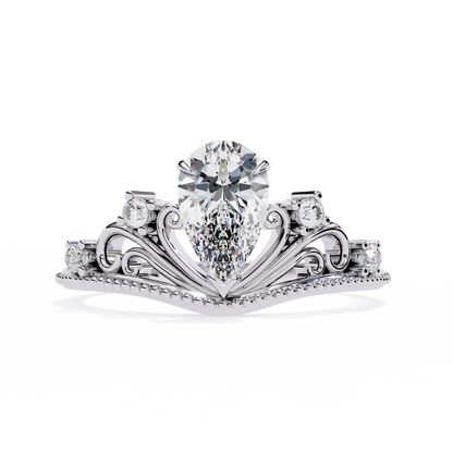 Regal Tiara Pear Lab Grown Diamond Ring