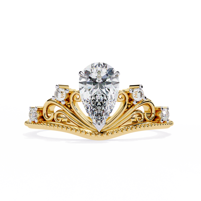 Regal Tiara Pear Lab Grown Diamond Ring