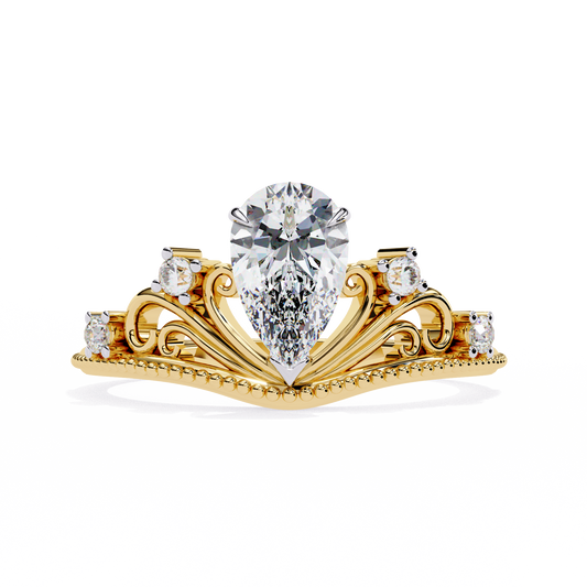 Regal Tiara Pear Lab Grown Diamond Ring