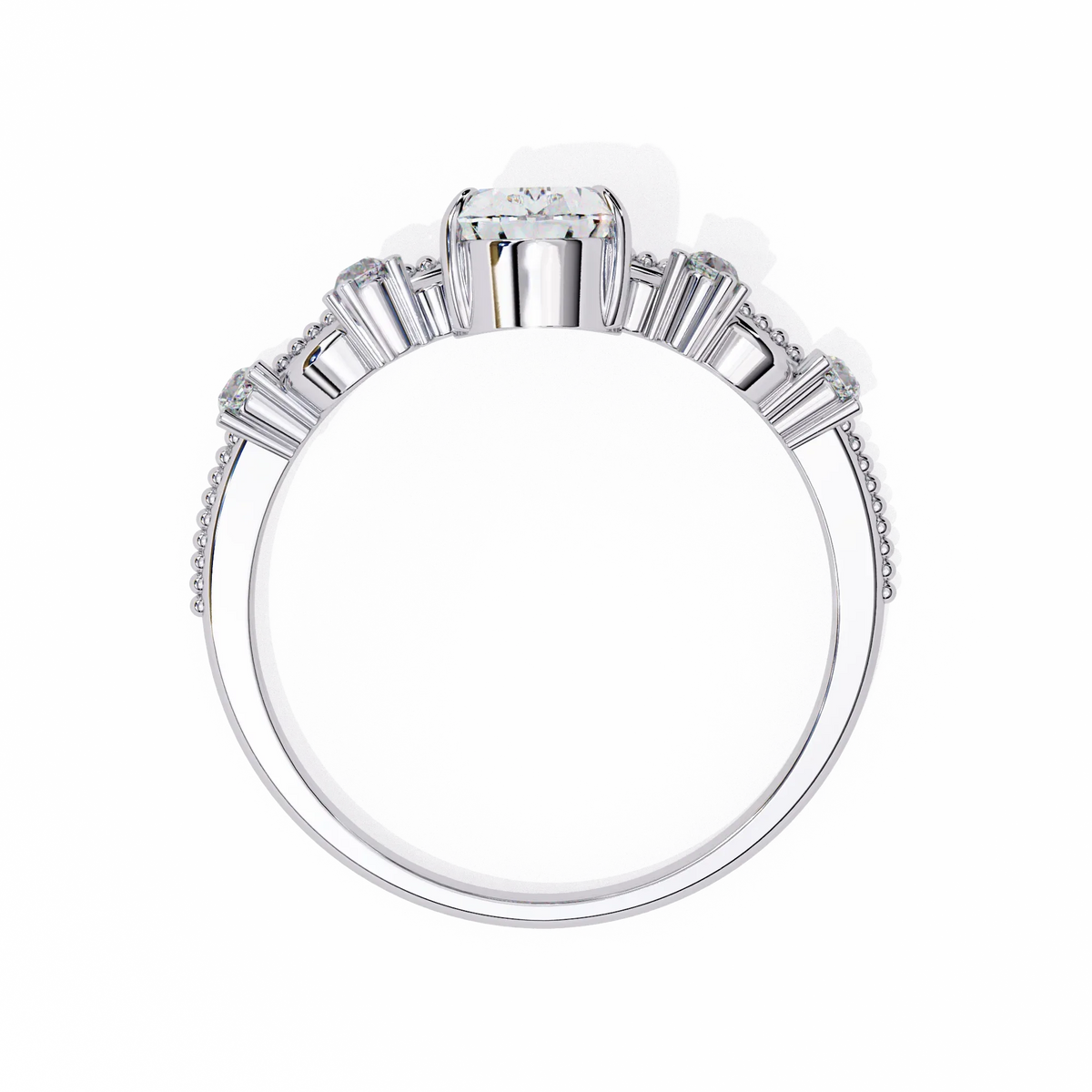 Regal Tiara Pear Lab Grown Diamond Ring - Ophiratbf