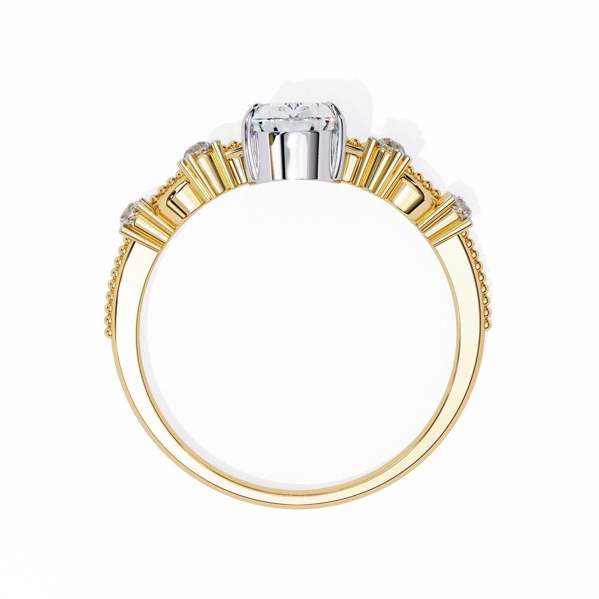 Regal Tiara Pear Lab Grown Diamond Ring - Ophiratbf
