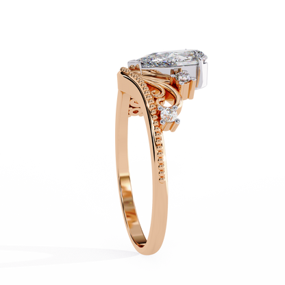 Regal Tiara Pear Lab Grown Diamond Ring