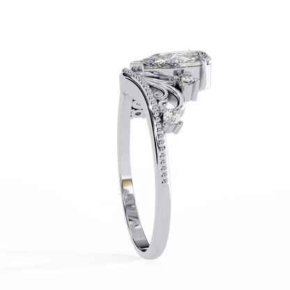 Regal Tiara Pear Lab Grown Diamond Ring