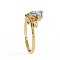 Regal Tiara Pear Lab Grown Diamond Ring - Ophiratbf