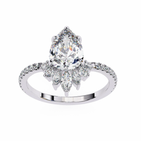 Fleur Radiance Pear Lab Grown Diamond Ring - Ophiratbf