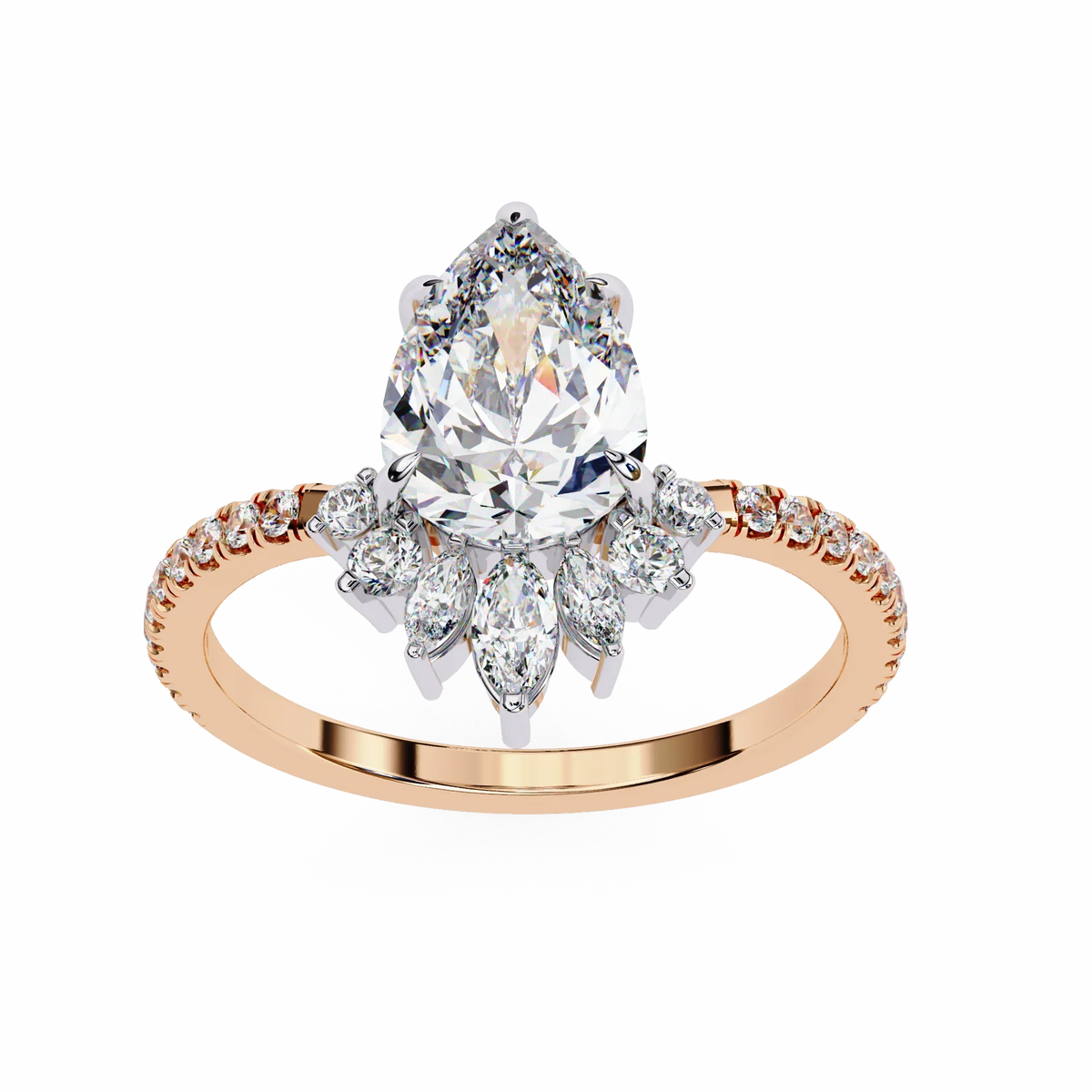 Fleur Radiance Pear Lab Grown Diamond Ring - Ophiratbf