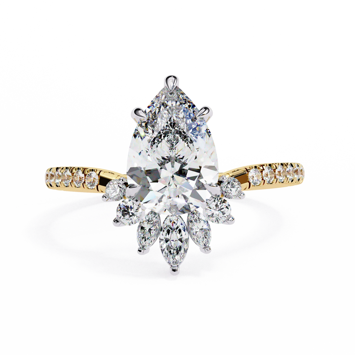 Fleur Radiance Pear Lab Grown Diamond Ring - Ophiratbf