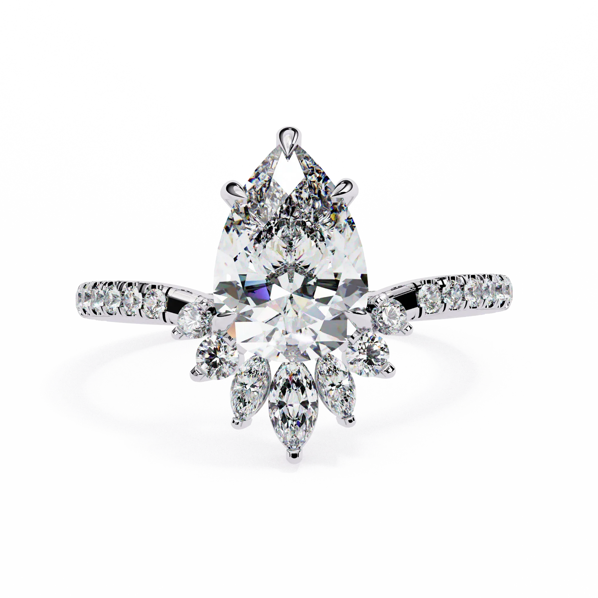 Fleur Radiance Pear Lab Grown Diamond Ring - Ophiratbf