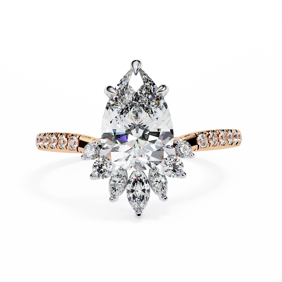 Fleur Radiance Pear Lab Grown Diamond Ring - Ophiratbf