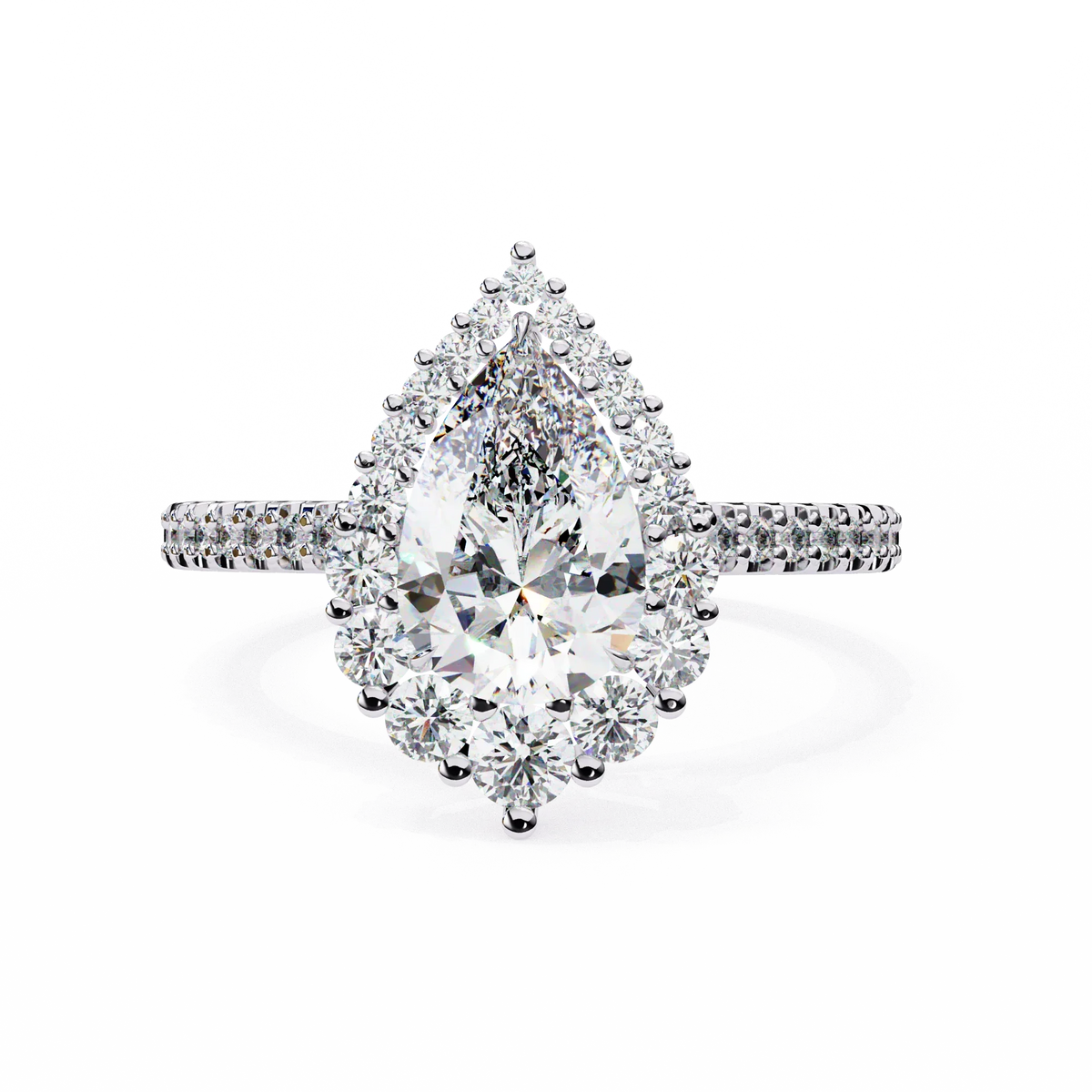 Halo Enchant Pear Lab Grown Diamond Ring - Ophiratbf