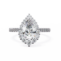 Halo Enchant Pear Lab Grown Diamond Ring - Ophiratbf