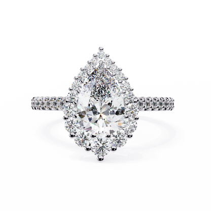 Halo Enchant Pear Lab Grown Diamond Ring