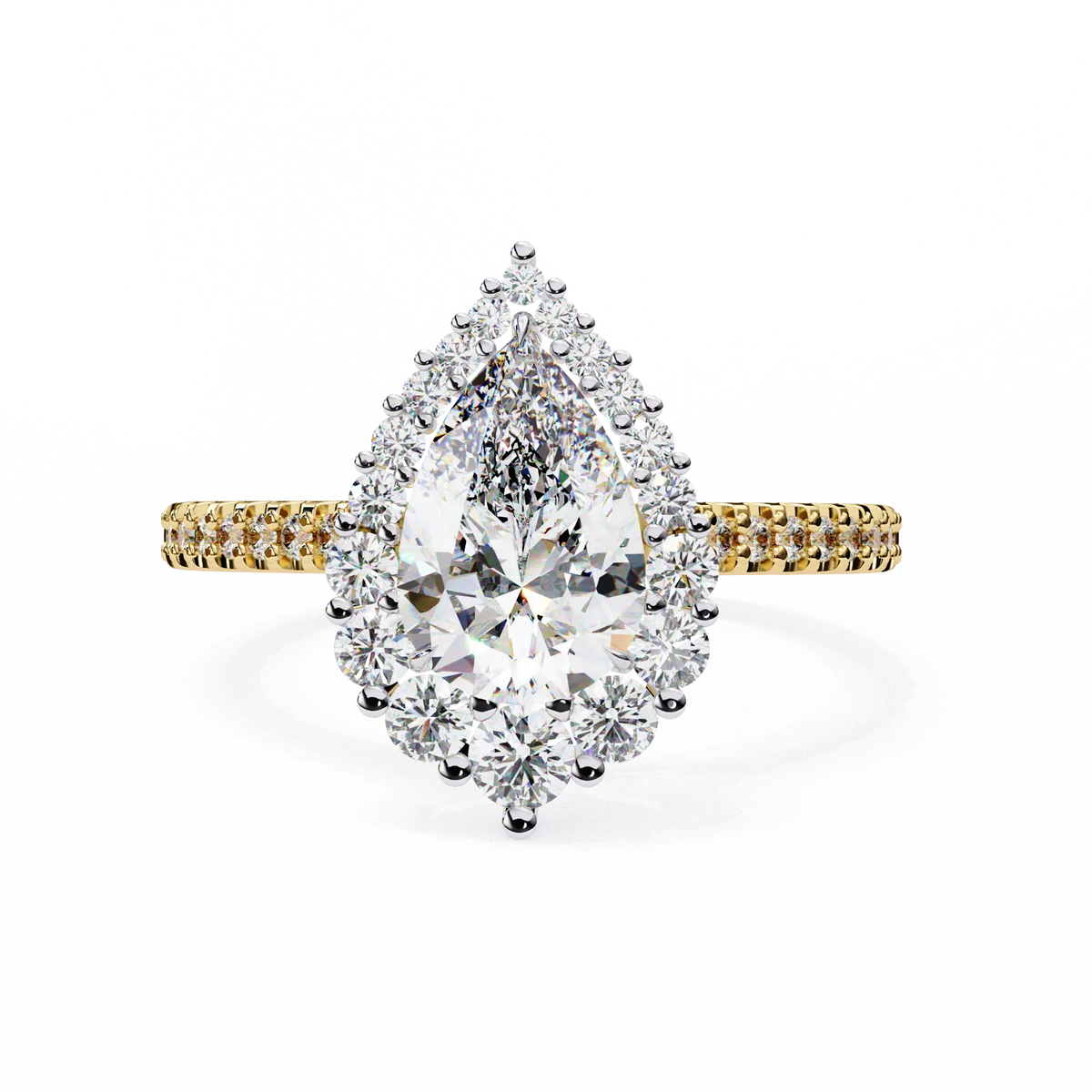 Halo Enchant Pear Lab Grown Diamond Ring - Ophiratbf