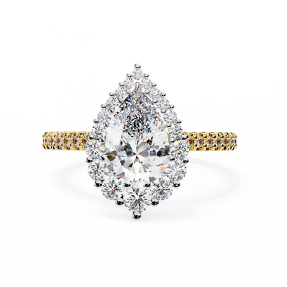 Halo Enchant Pear Lab Grown Diamond Ring