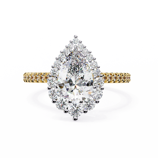 Halo Enchant Pear Lab Grown Diamond Ring