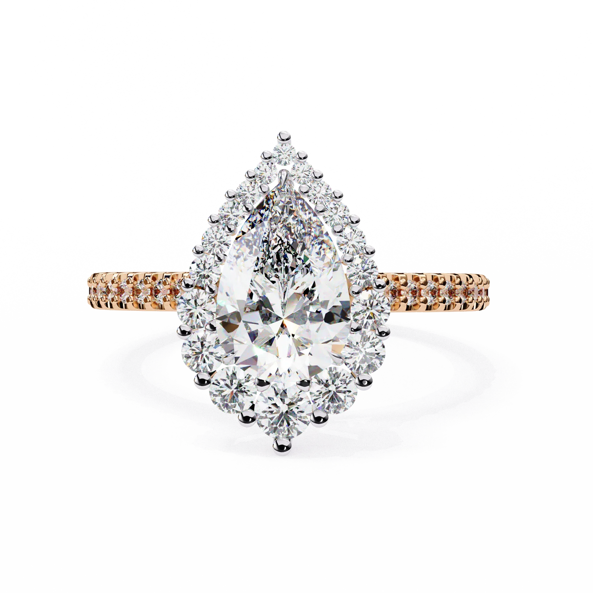 Halo Enchant Pear Lab Grown Diamond Ring - Ophiratbf