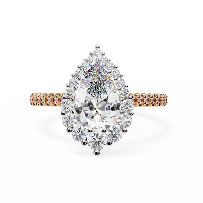 Halo Enchant Pear Lab Grown Diamond Ring