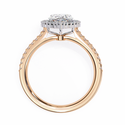 Halo Enchant Pear Lab Grown Diamond Ring