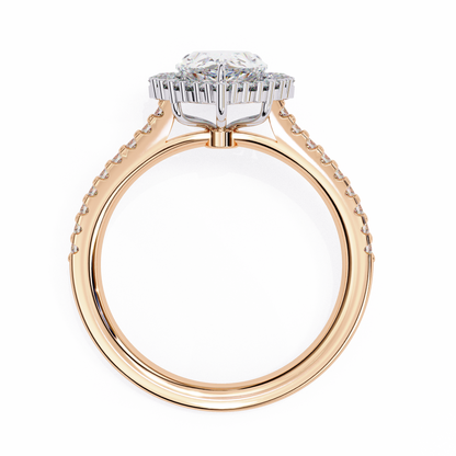 Halo Enchant Pear Lab Grown Diamond Ring